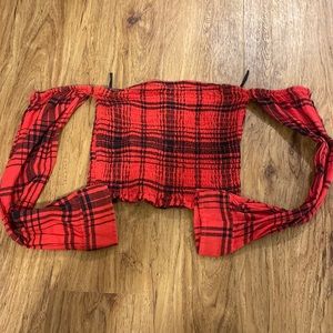 Plaid XS off the shoulder crop top